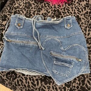 Fashion Nova Blue Denim Skirt